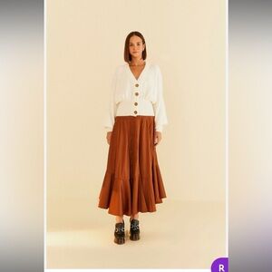 Farm Rio Off-White Bubble Knit Cardigan